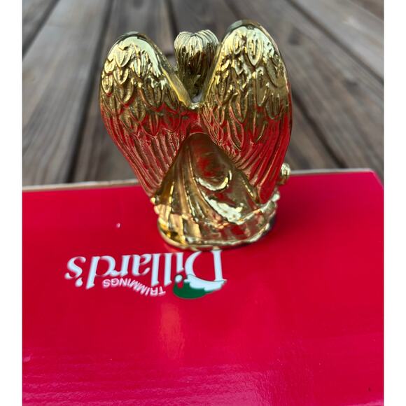 Vintage Heavy Brass Angel Christmas Holiday Stocking Long Hanger Hook ORNATE NWT - Picture 7 of 8